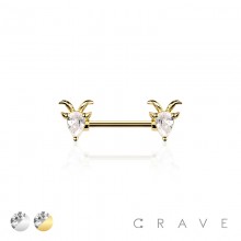 CZ GOAT 316L SURGICAL STEEL NIPPLE RING